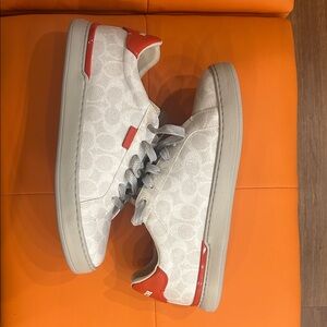 Coach Men Sneakers in White and Red